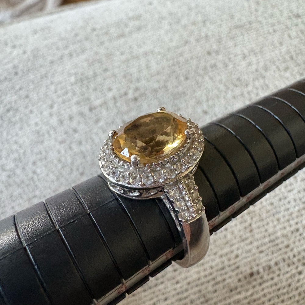 Brazilian Citrine & White Zircon Ring - Picture 10 of 11